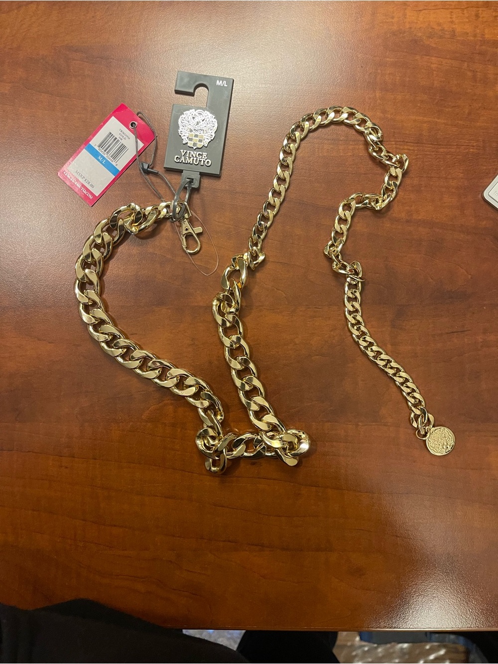 Vince Camuto Shiny Gold Chain-Link Women's Belt